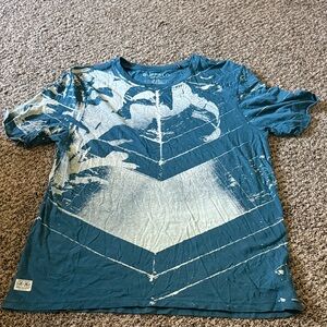 Buffalo David Bitton Teal and White Graphic Tee